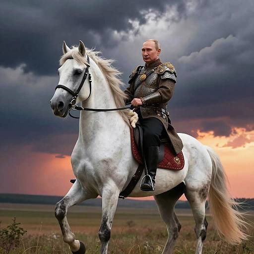 Putin on Majestic Horse in Fantasy