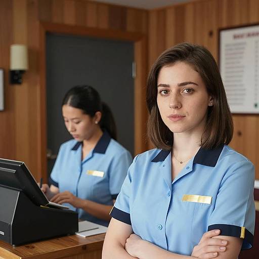 Women Interacting in a Rustic Setting
