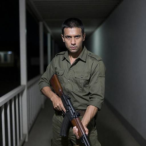 Intense Nighttime Standoff in a Walkway