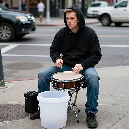 Serj Tankian Drumming on Street Corner