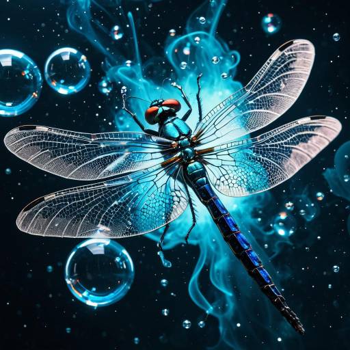 Celestial Dragonfly in Dreamy Abstract Realm