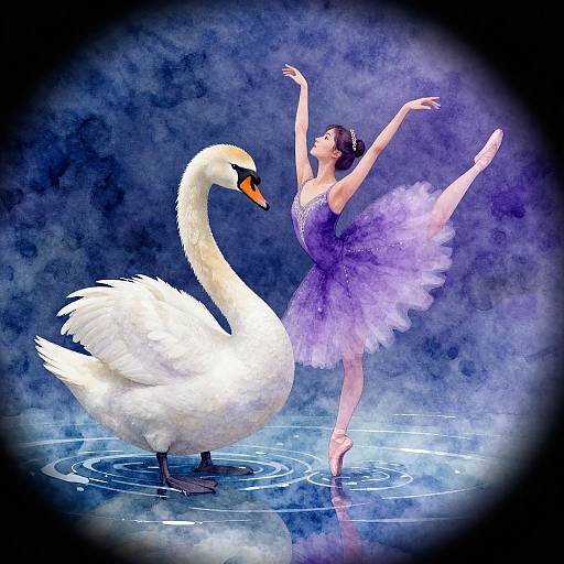 Surreal Swan-Ballerina Metamorphosis