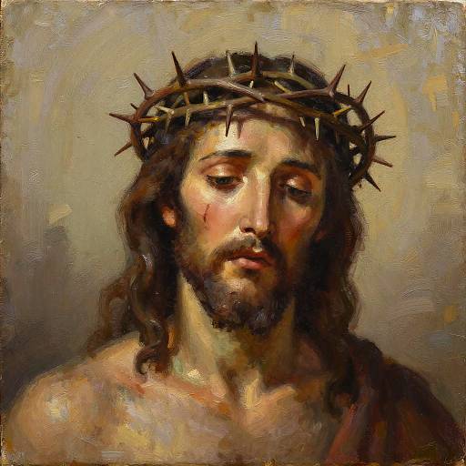 Emotive Oil Painting of Jesus