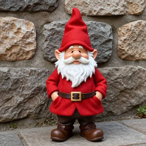 Realistic Gnome by Stone Wall