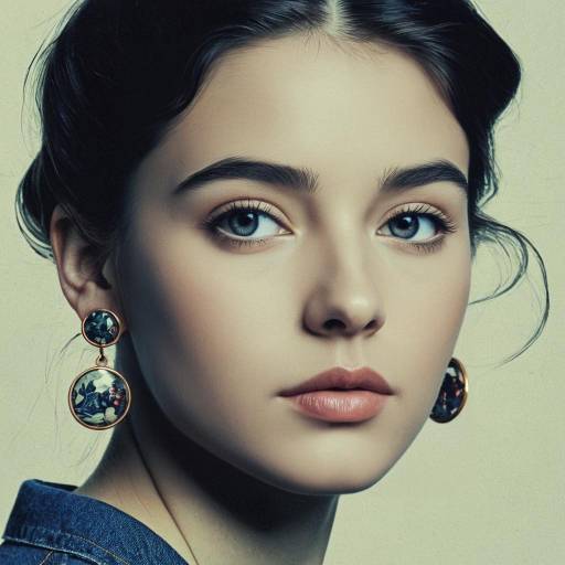 Portrait of Young Woman with Vintage Earrings Portrait of Young Woman with Vintage Earrings