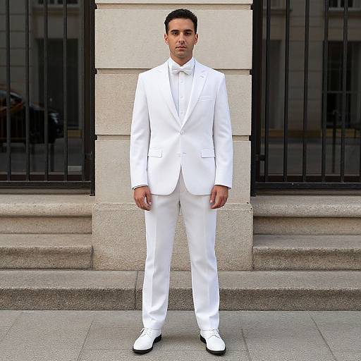 White Suit Party Outfit Man