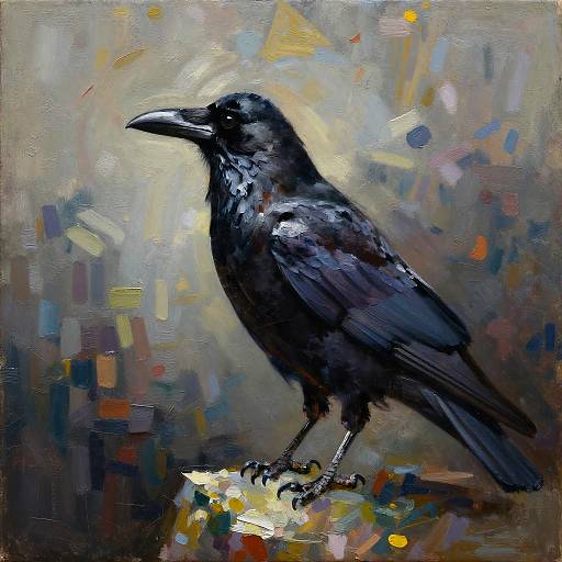 Crow Painting Abstract Canvas