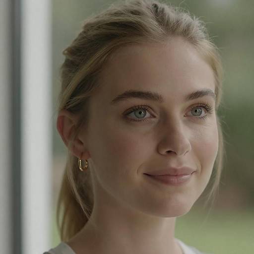 Portrait of Blonde Woman with Subtle Smile