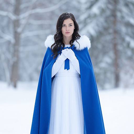 Snow Goddess in Blue Cloak