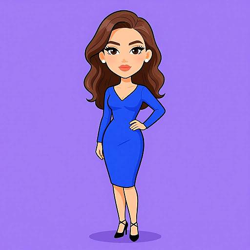 Elegant Woman in Royal Blue Bodycon Dress