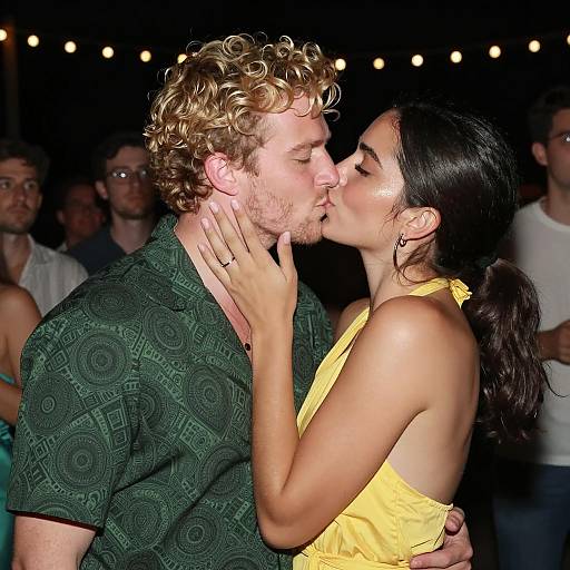 Warm Moment Between Friends Under Lights