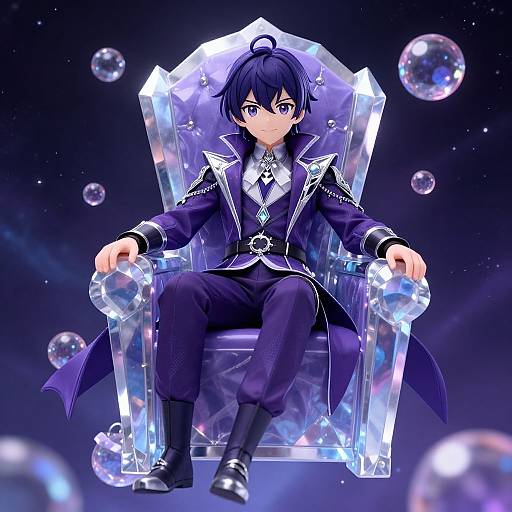 Astolfo in Elegant Purple Attire