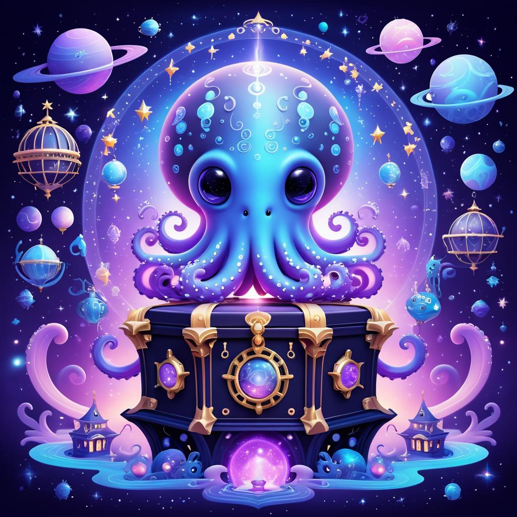 Curious Octopus in Cosmic Adventure