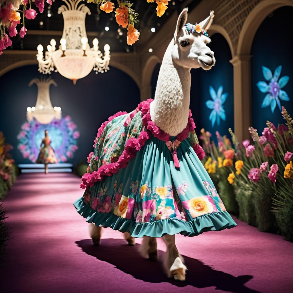 Llama Fashion in a Floral Wonderland