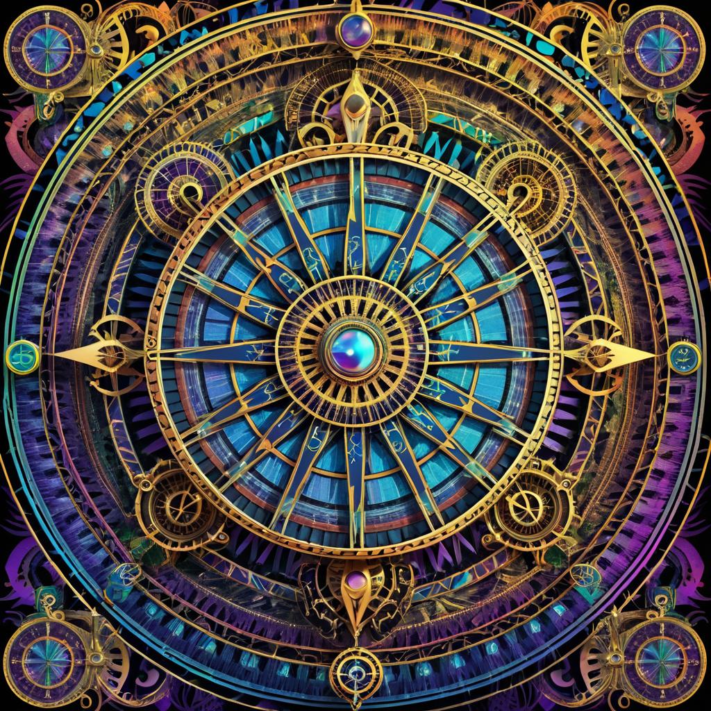 Psychedelic Steampunk Tarot Wheel of Fortune