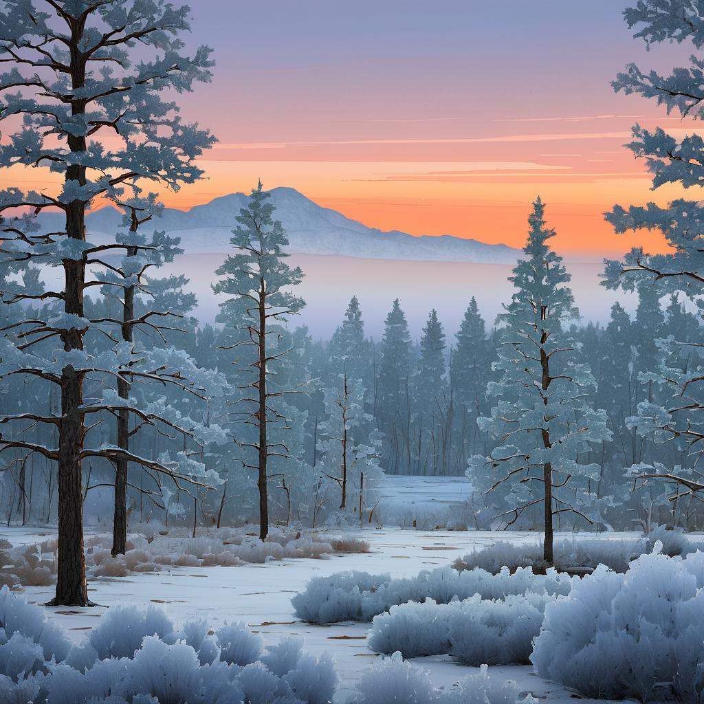 Serene Dusk in the Frozen Tundra