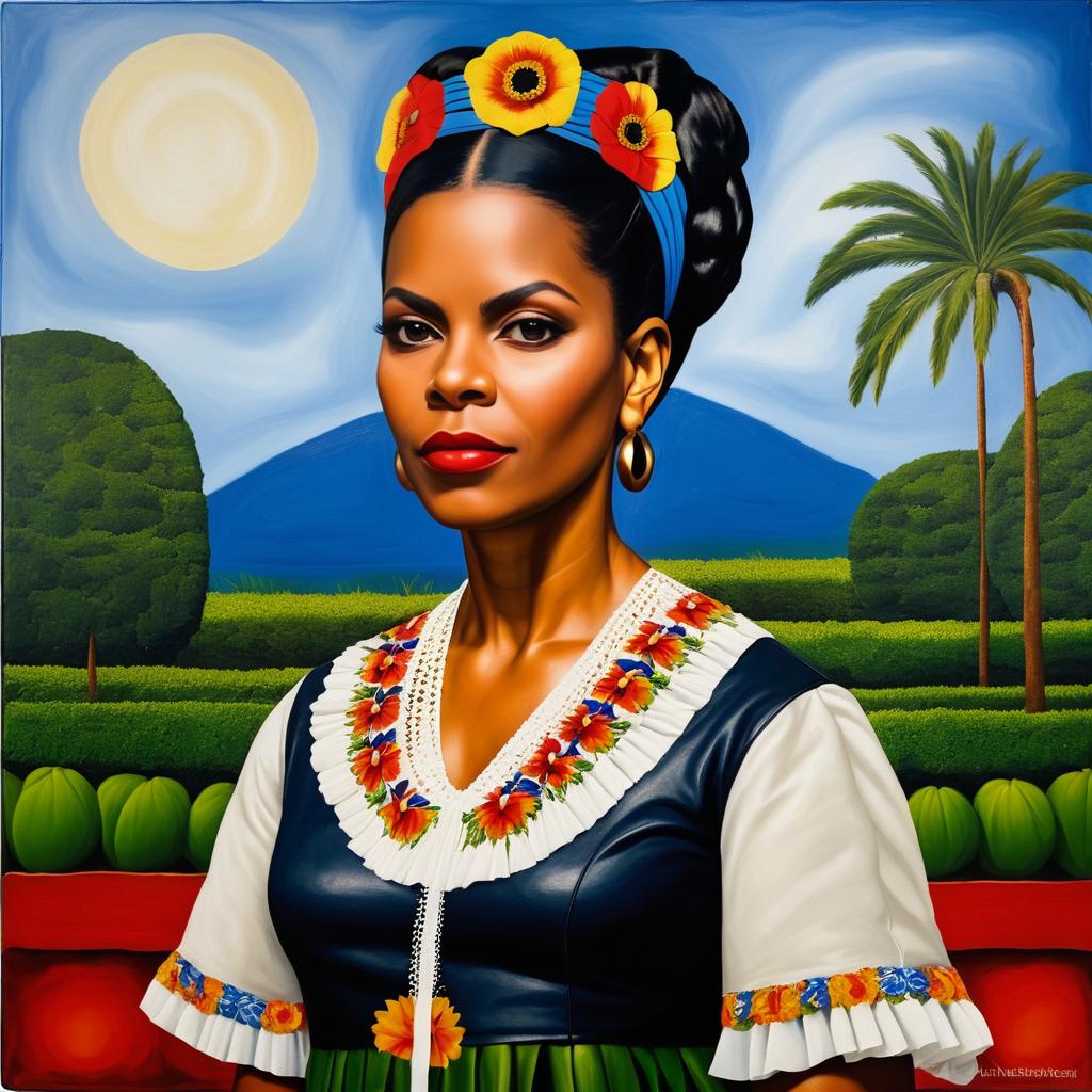 Michelle Obama as Frida Kahlo Portrait