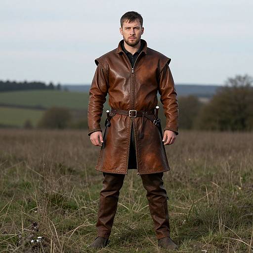 Man in Leather Medieval Costume
