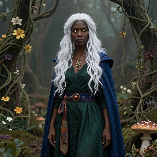 Mystical Dark-Skinned Elven Woman