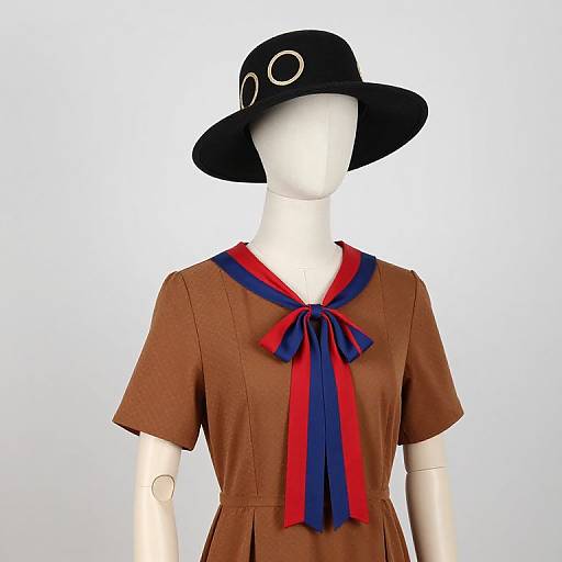 Mannequin in Brown Dress with Accessories