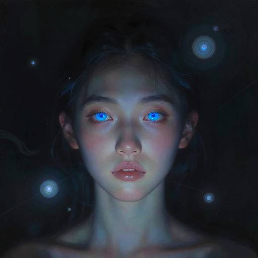 Surreal Portrait with Luminous Eyes
