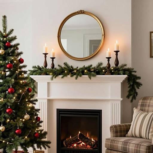 Festive Cozy Fireplace Mantel Decor