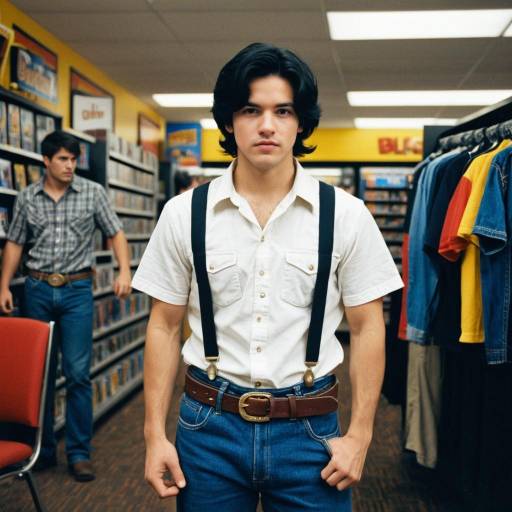 Young man in 90s Blockbuster video store costume