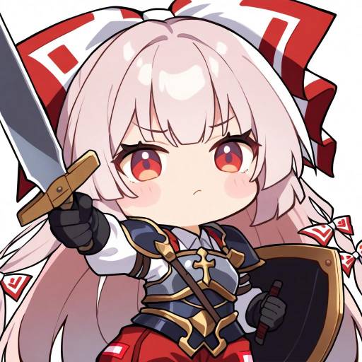 Chibi Fujiwara No Mokou with Shield