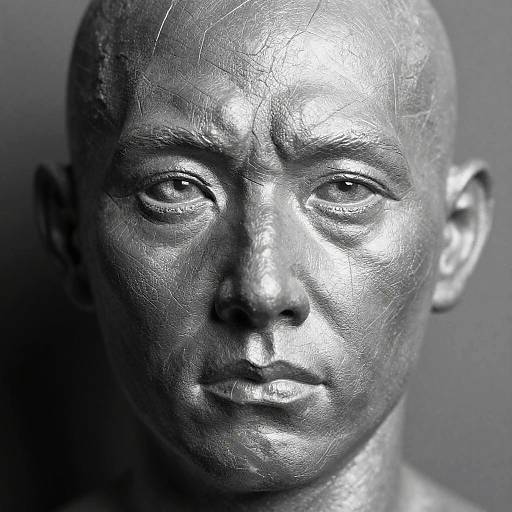 Black-Silver Sculpted Human Face