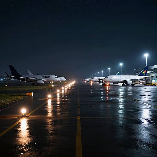 Futuristic Runway Night Lights