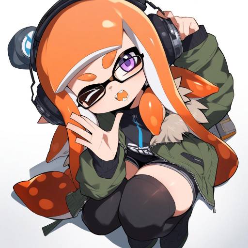 Stylized Inkling Character with Tentacle Hair