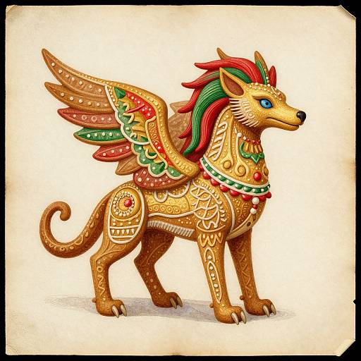 Whimsical Gingerbread Manticore Painting