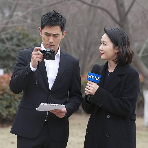 Outdoor Portrait of a Journalist Duo
