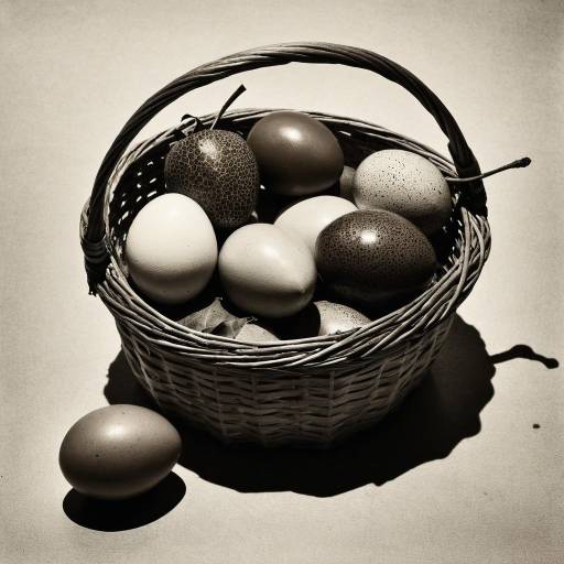 Monochrome Still Life with Food and Plants