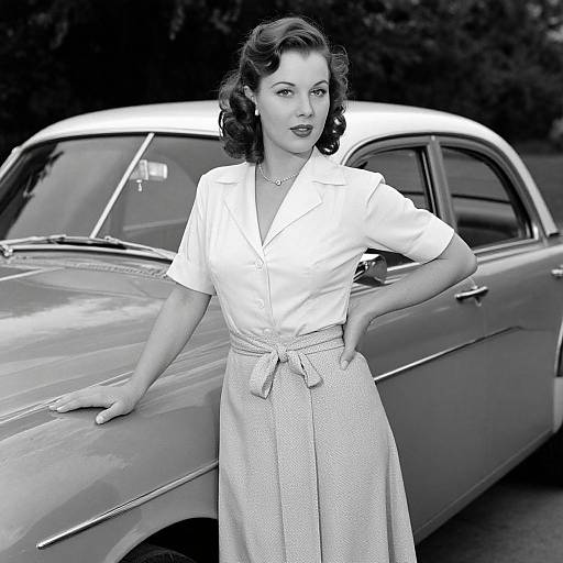 Vintage 1940s Elegance with Retro Car