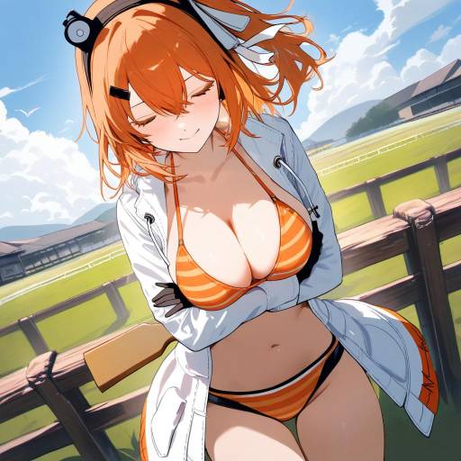 Cowgirl in Striped Bikini at High Noon