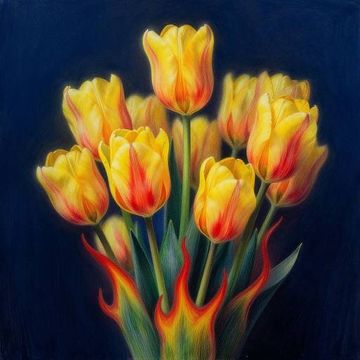 Ultra Realistic Color Pencil Tulip Portrait