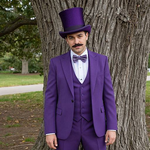 Solo Male in Top Hat Outdoors