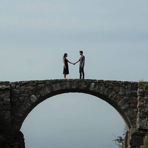 Intertwined Figures on Stone Arch