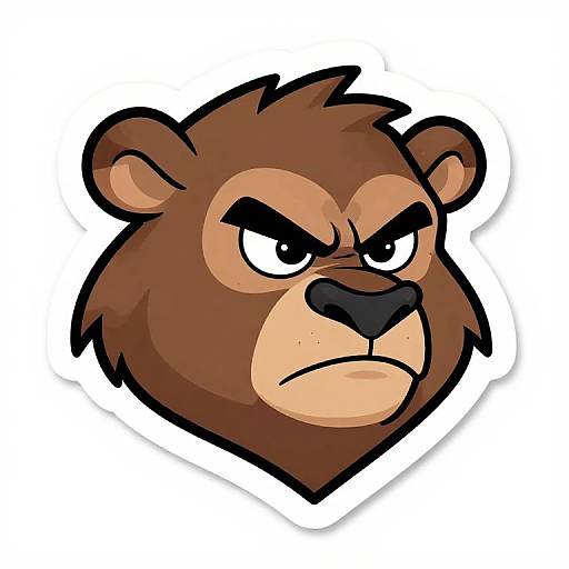 Wide Angle Cartoon Angry Hyena Head