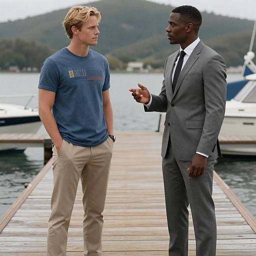 Serious Discussion on a Wooden Dock