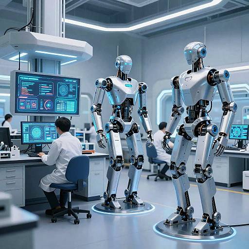 Futuristic Robotic Laboratory Scene