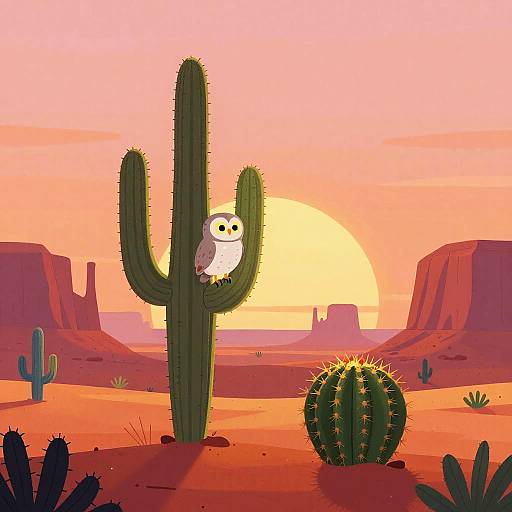 Charming Desert Owl at Sunrise