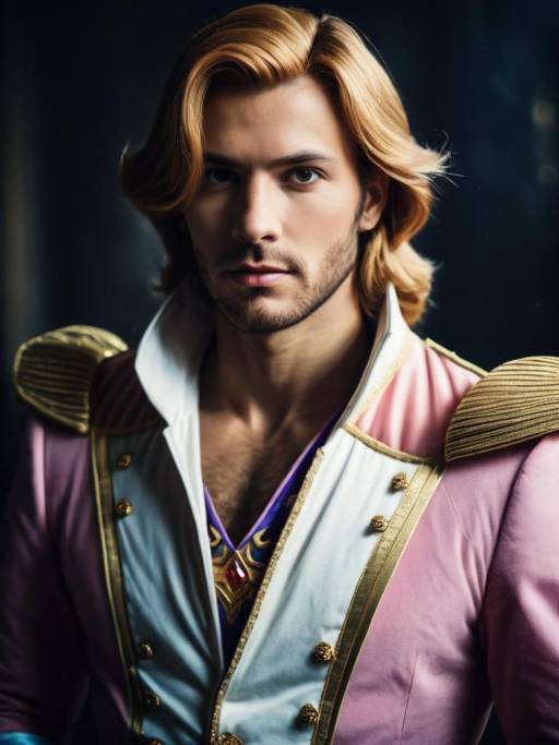 Man in Prince Adam Fairy Tale Costume