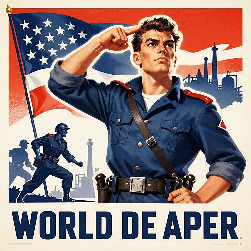 WWII Style Patriotic Propaganda Poster