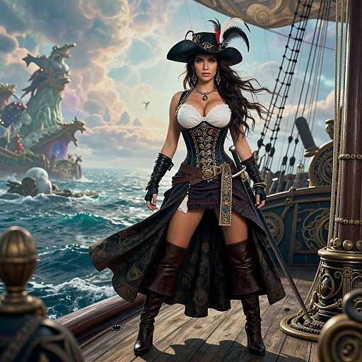 Enchanting Pirate Captain in Fantasy World