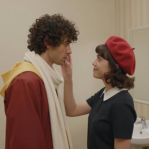 Tender Moment in a Cozy Room