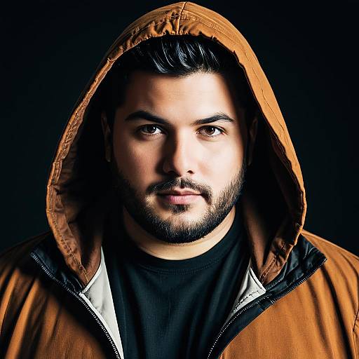 Man in Brown Hooded Jacket Portrait