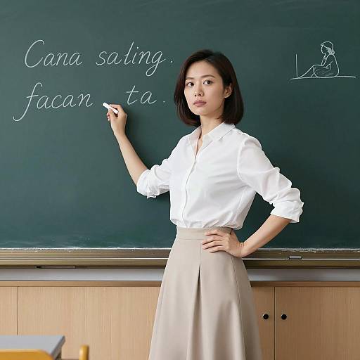 Woman Teaching in a Classroom Setting