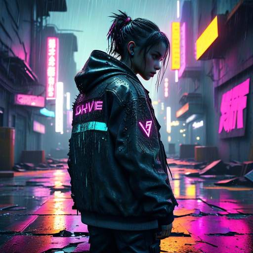 Urban Survivor in a Neon Dystopia